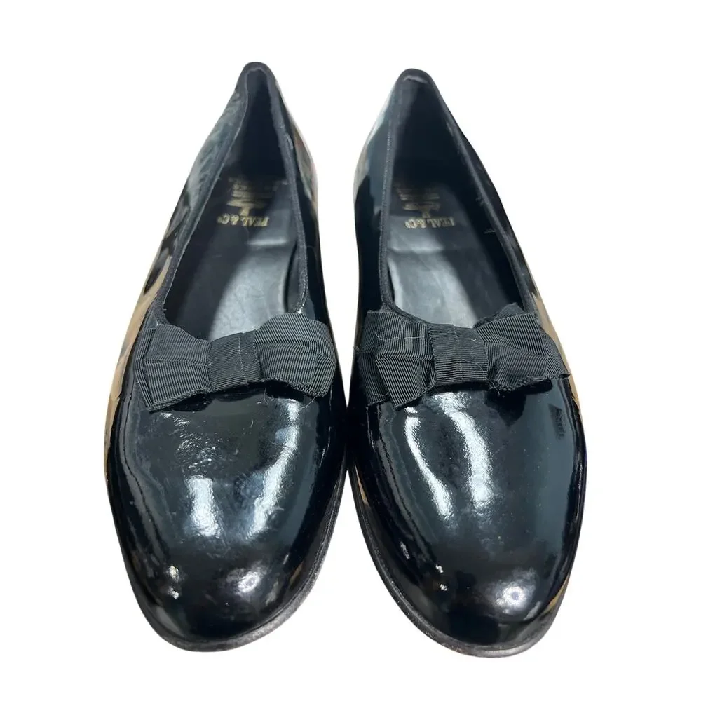 Pearl & Co By Brooks Brothers Black Patent Leather Bow Dress Pumps Size 10.5 D